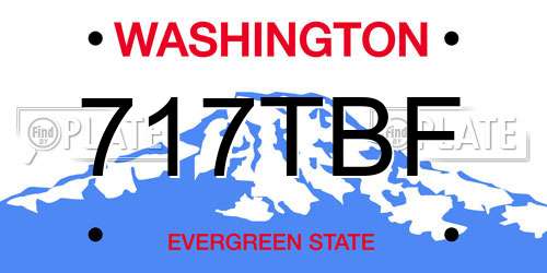 717TBF Washington License Plate