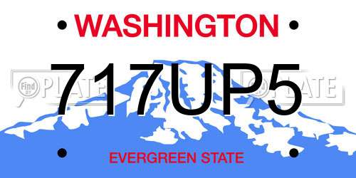 717UP5 Washington License Plate