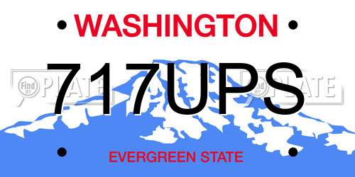 717UPS Washington License Plate