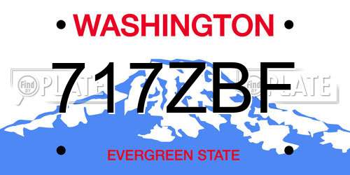 717ZBF Washington License Plate