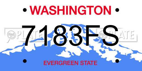 7183FS Washington License Plate