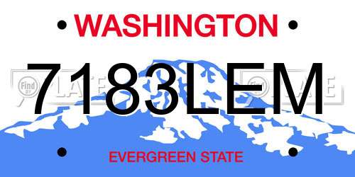 7183LEM Washington License Plate