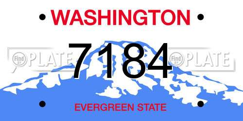 7184 Washington License Plate