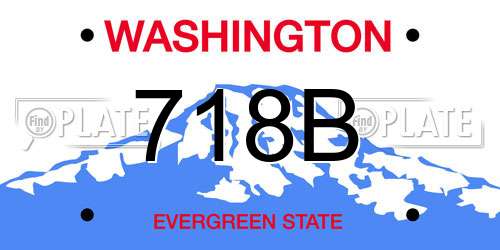 718B Washington License Plate