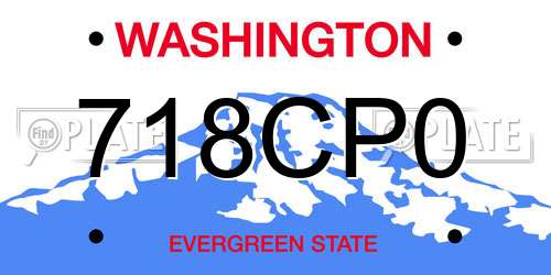 718CP0 Washington License Plate