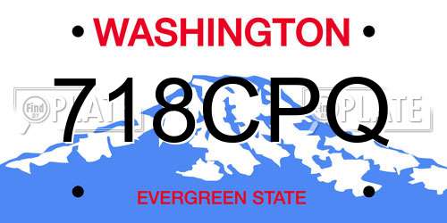 718CPQ Washington License Plate