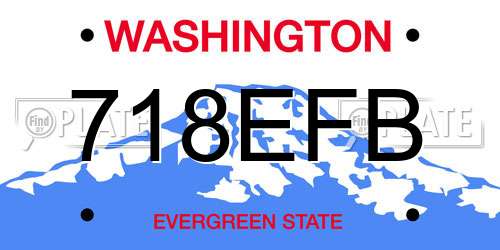 718EFB Washington License Plate