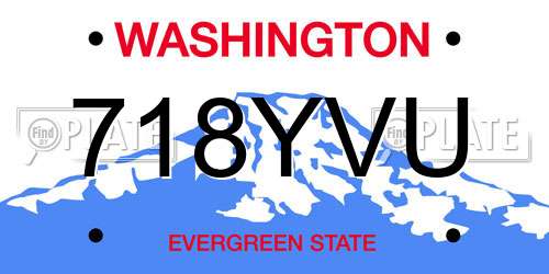 718YVU Washington License Plate
