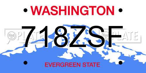 718ZSF Washington License Plate