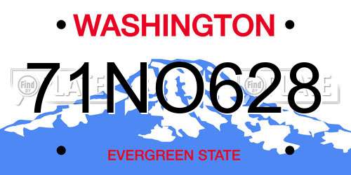 71NO628 Washington License Plate