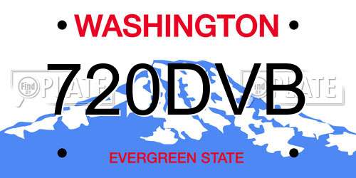 720DVB Washington License Plate