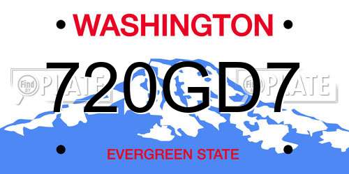 720GD7 Washington License Plate