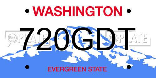 720GDT Washington License Plate