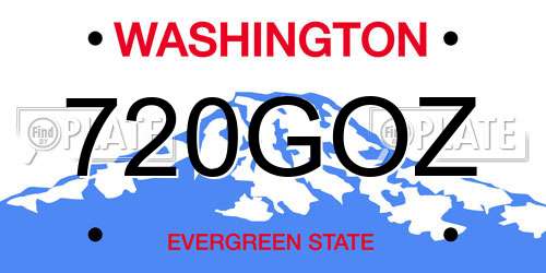 720GOZ Washington License Plate