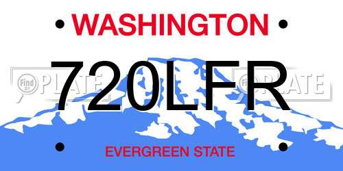 720LFR Washington License Plate