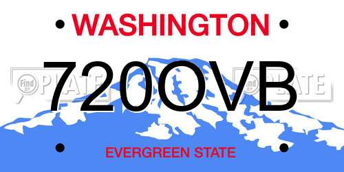 720OVB Washington License Plate