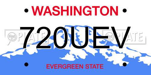 720UEV Washington License Plate