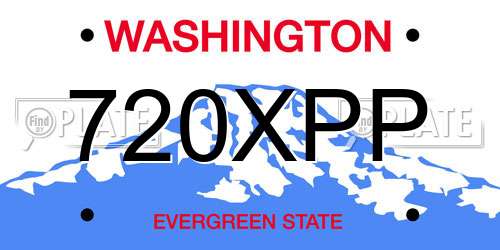 720XPP Washington License Plate