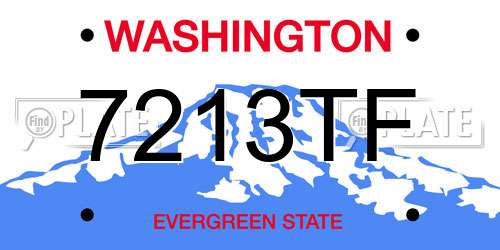 7213TF Washington License Plate