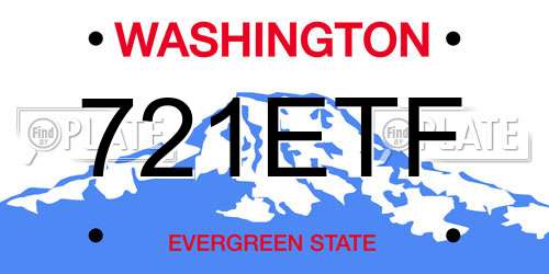 721ETF Washington License Plate