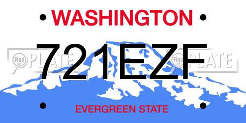 721EZF Washington License Plate