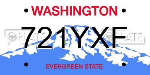 721YXF Washington License Plate
