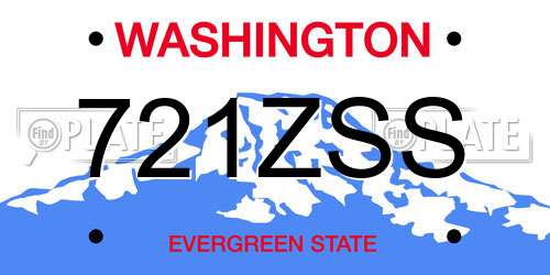 721ZSS Washington License Plate
