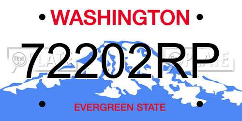 72202RP Washington License Plate