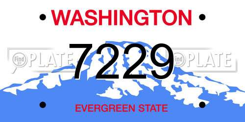 7229 Washington License Plate