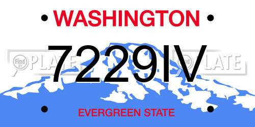 7229IV Washington License Plate
