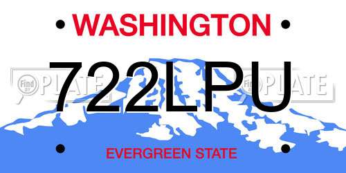 722LPU Washington License Plate