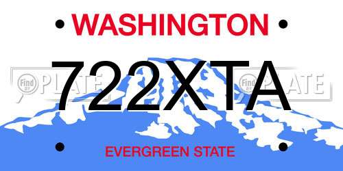 722XTA Washington License Plate