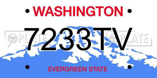 7233TV Washington License Plate