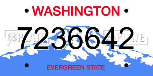 7236642 Washington License Plate