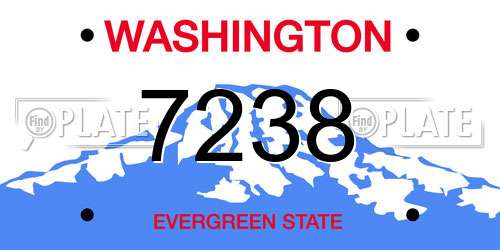 7238 Washington License Plate