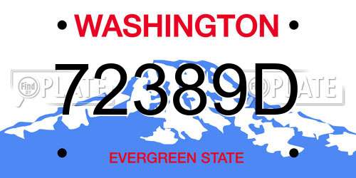 72389D Washington License Plate