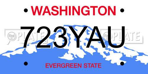 723YAU Washington License Plate