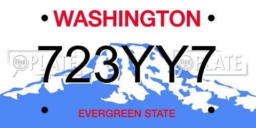 723YY7 Washington License Plate