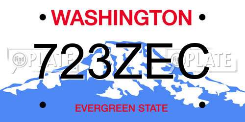 723ZEC Washington License Plate