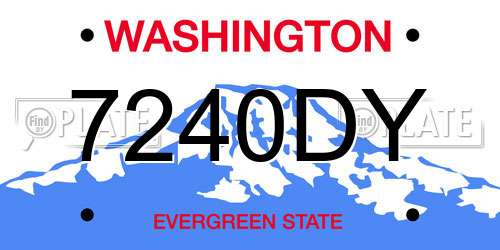 7240DY Washington License Plate