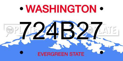 724B27 Washington License Plate