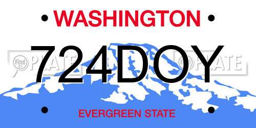 724DOY Washington License Plate