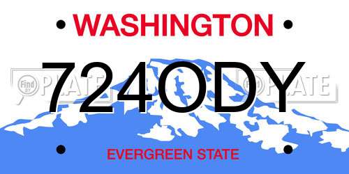 724ODY Washington License Plate