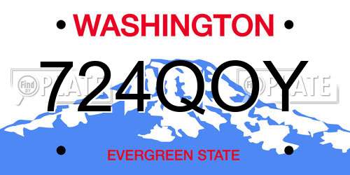 724QOY Washington License Plate