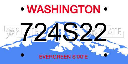 724S22 Washington License Plate