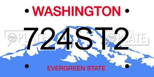 724ST2 Washington License Plate