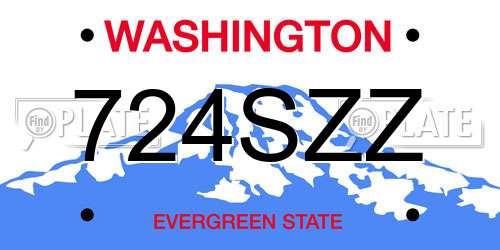 724SZZ Washington License Plate