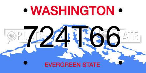 724T66 Washington License Plate