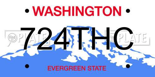724THC Washington License Plate