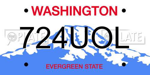 724UOL Washington License Plate